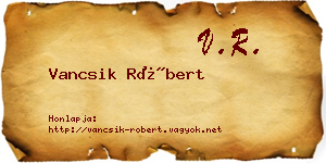 Vancsik Róbert névjegykártya