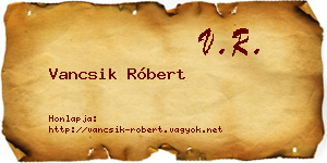 Vancsik Róbert névjegykártya